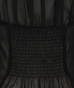 Collectif Agnes Mesh Ruched 60's Top Black New In