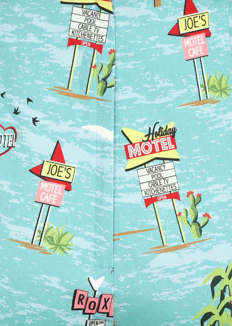 Collectif Eugenia Motel 50's Capris Trousers Blue New In