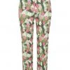 Collectif Bonnie Palm Blush Floral 50's Trousers Green