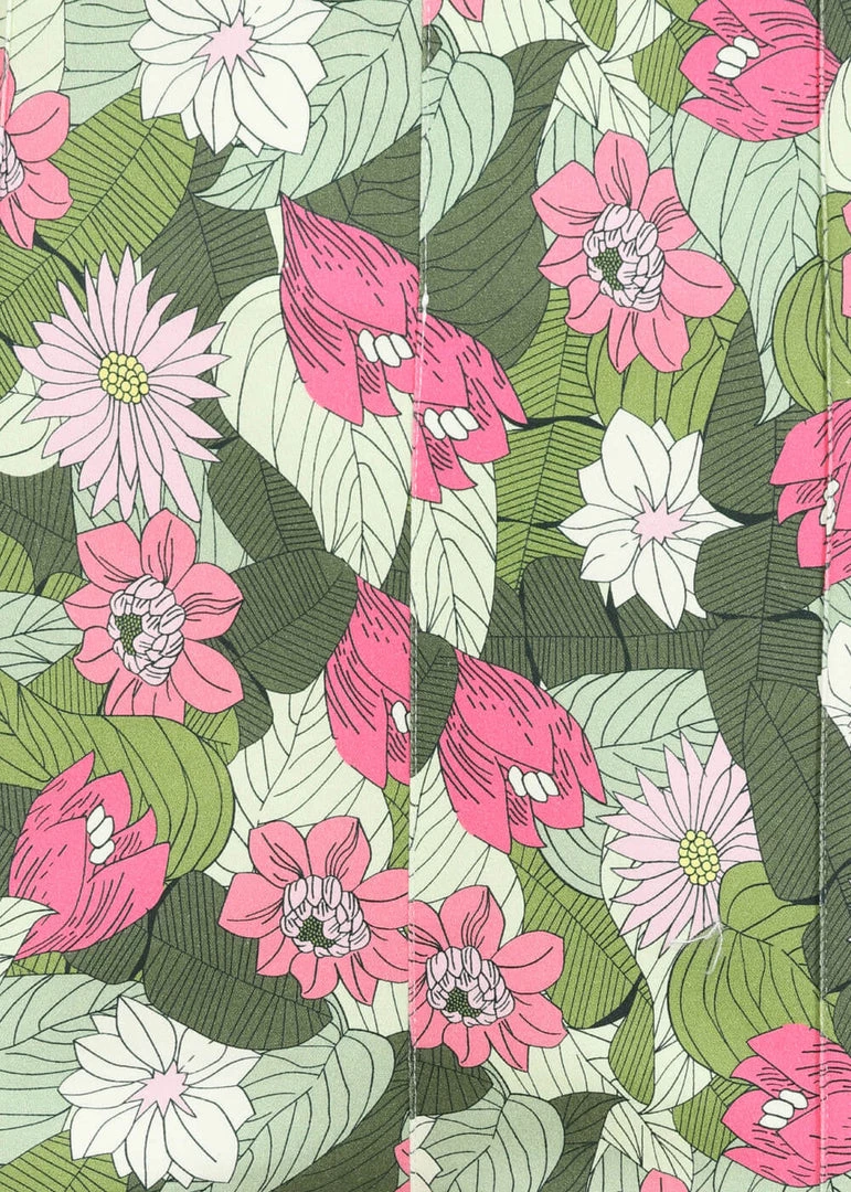 Collectif Bonnie Palm Blush Floral 50's Trousers Green