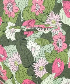 Collectif Bonnie Palm Blush Floral 50's Trousers Green