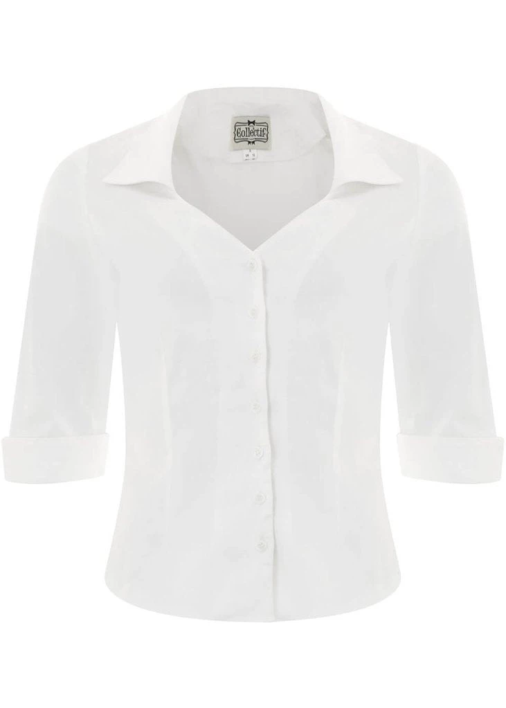 New In Collectif Mona 50's Shirt White