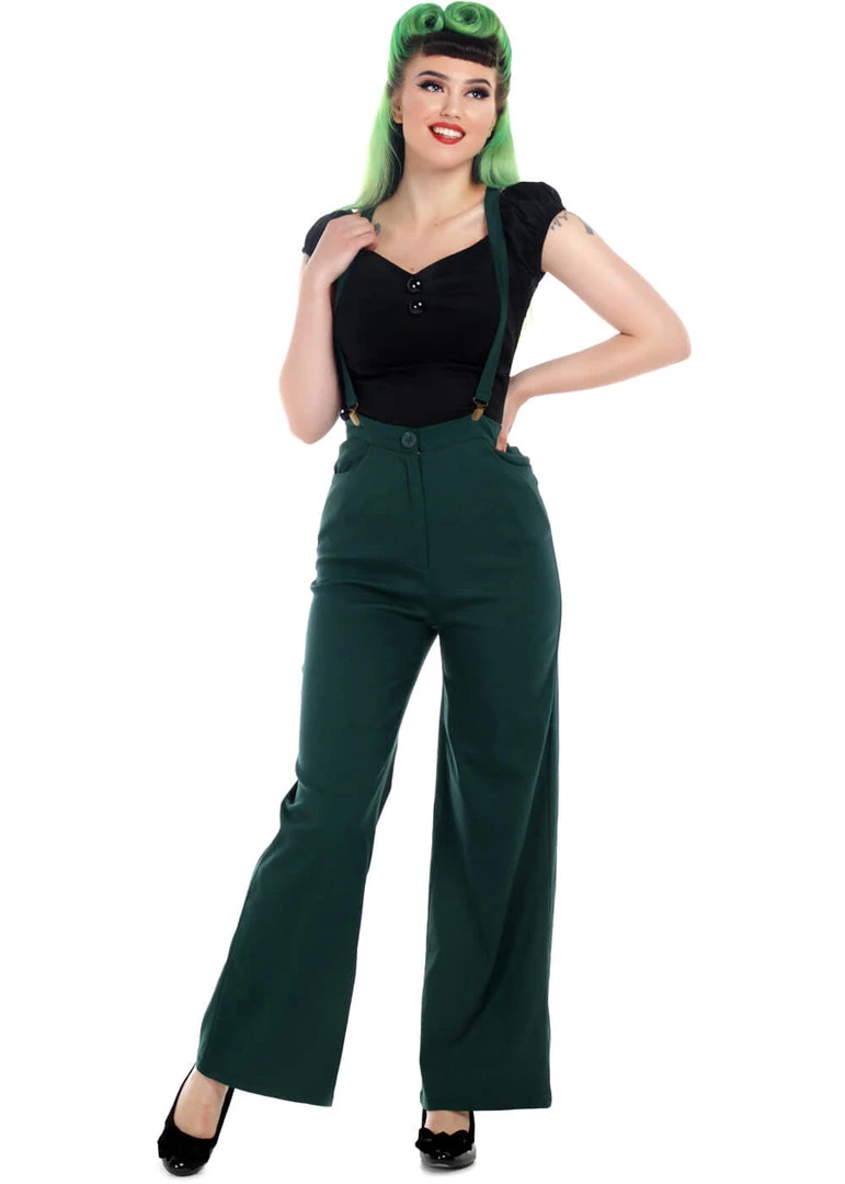New In Collectif Glinda 40's Trousers Green