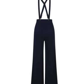 New In Collectif Glinda 40's Trousers With Braces Navy