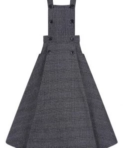 Collectif Brenda Librarian Check 40's Dress Gray