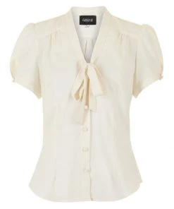Collectif Tura 40's Blouse Ivory New In