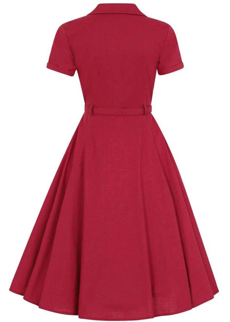 New In Collectif Caterina 40's Swing Dress Red
