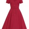 New In Collectif Caterina 40's Swing Dress Red