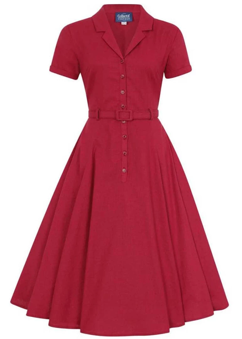New In Collectif Caterina 40's Swing Dress Red