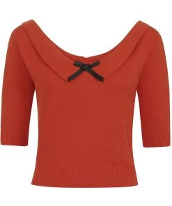 Collectif Babette 40's Jumper In Orange