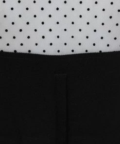 Collectif Kitten Polkadot Mesh 50's Top Black