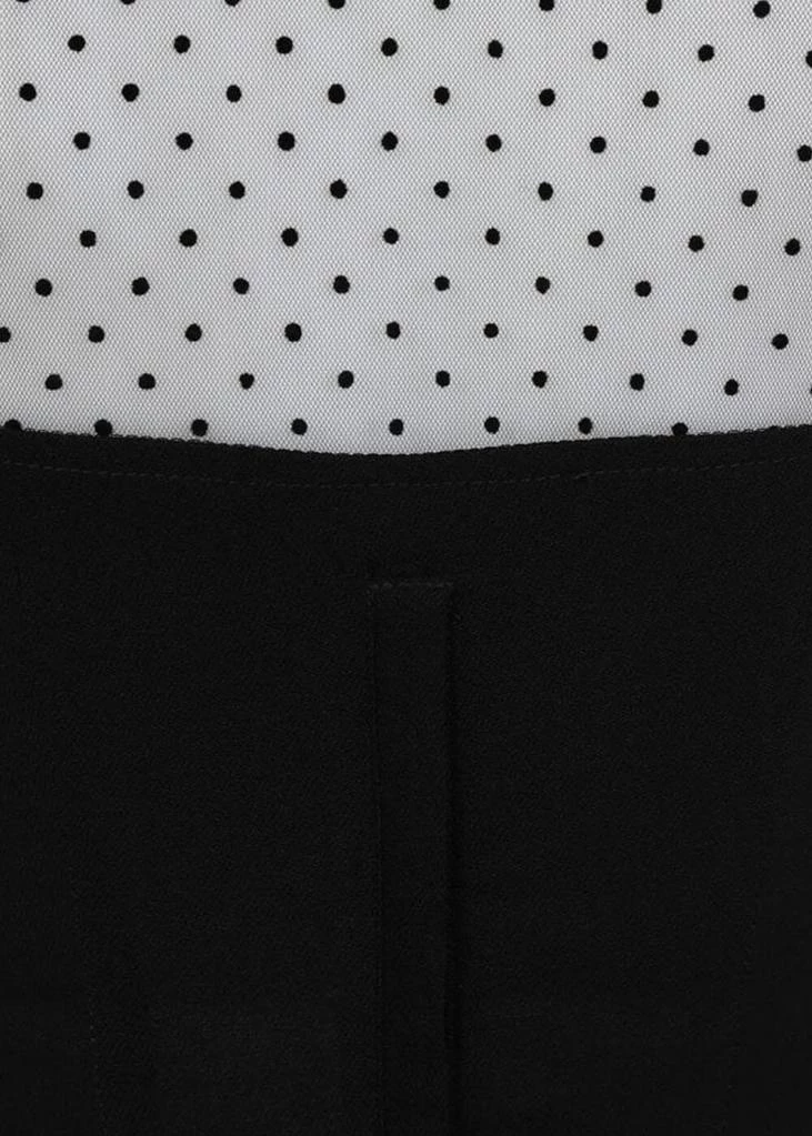 Collectif Kitten Polkadot Mesh 50's Top Black
