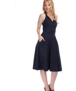 Collectif Hadley 50's Swing Dress Navy