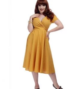 Collectif Maria 50's Swing Dress Mustard