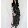 New In Coven United Moon Maxi 70's Dress Black