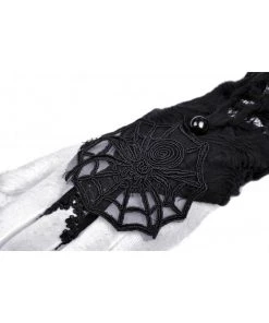 New In Dark In Love Punk Spiderweb Gloves Black