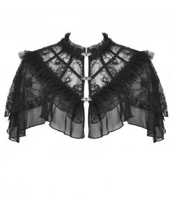 Dark In Love Empress Lace Cape Black New In