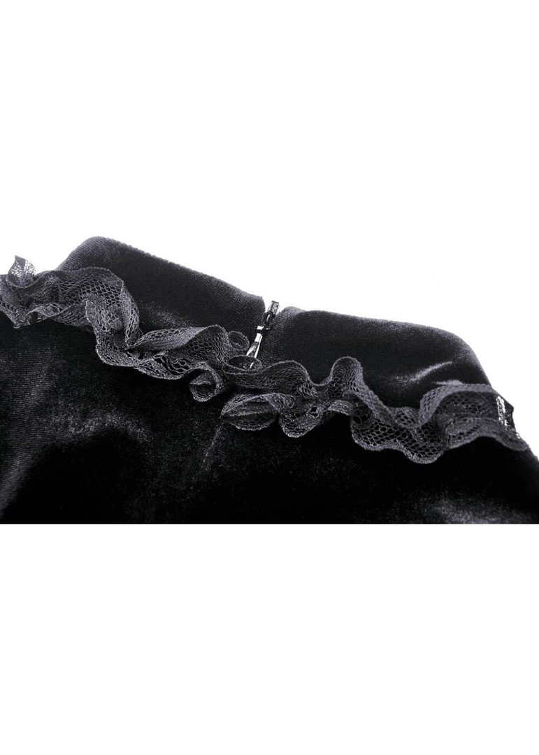 New In Dark In Love Mary Velvet Dress Black