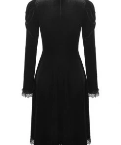 New In Dark In Love Mary Velvet Dress Black