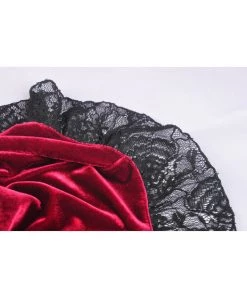 Dark In Love Ghost Cross Velvet 60's Dress Blood Red