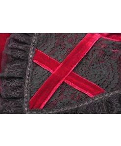 Dark In Love Ghost Cross Velvet 60's Dress Blood Red