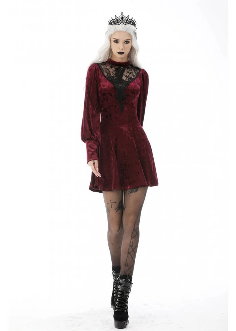 Dark In Love Tangled Velvet Dress Wine