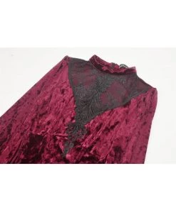 Dark In Love Tangled Velvet Dress Wine