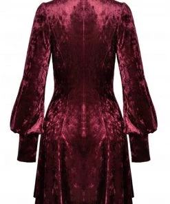 Dark In Love Tangled Velvet Dress Wine