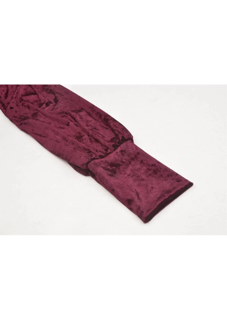 Dark In Love Tangled Velvet Dress Wine