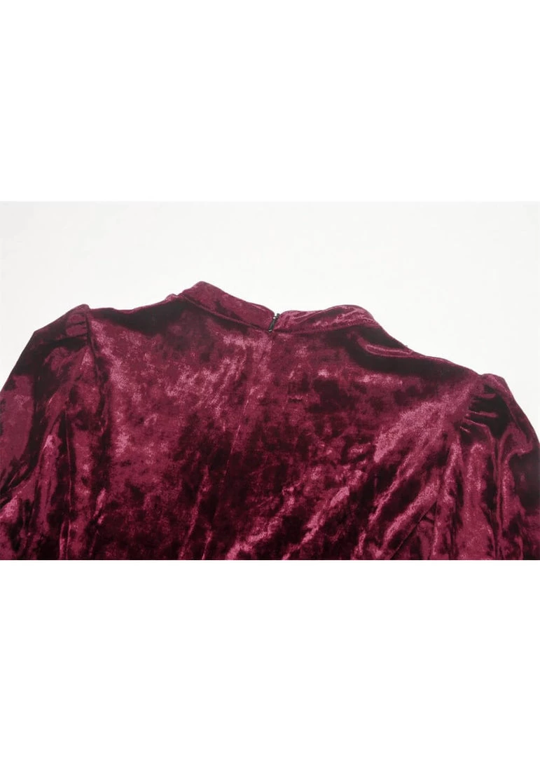 Dark In Love Tangled Velvet Dress Wine