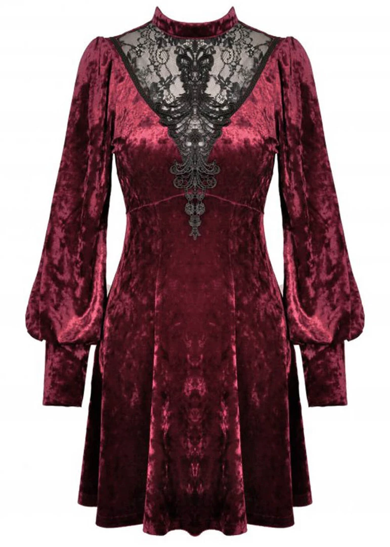 Dark In Love Tangled Velvet Dress Wine