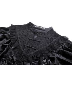 New In Dark In Love Elise Velvet Top Black