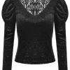 New In Dark In Love Elise Velvet Top Black