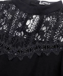 New In Dark In Love Moonlight Sonata Lace Top Black