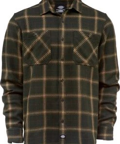 New In Dickies Mens Kuttawa Shirt Olive Green