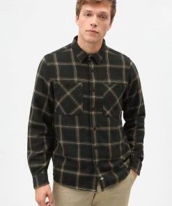 New In Dickies Mens Kuttawa Shirt Olive Green