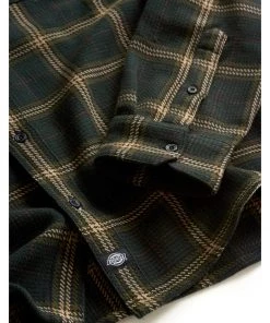 New In Dickies Mens Kuttawa Shirt Olive Green