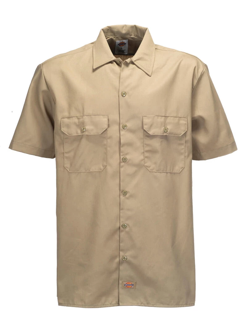 Dickies Mens 1574 Work Shirt Short Sleeves Khaki New In