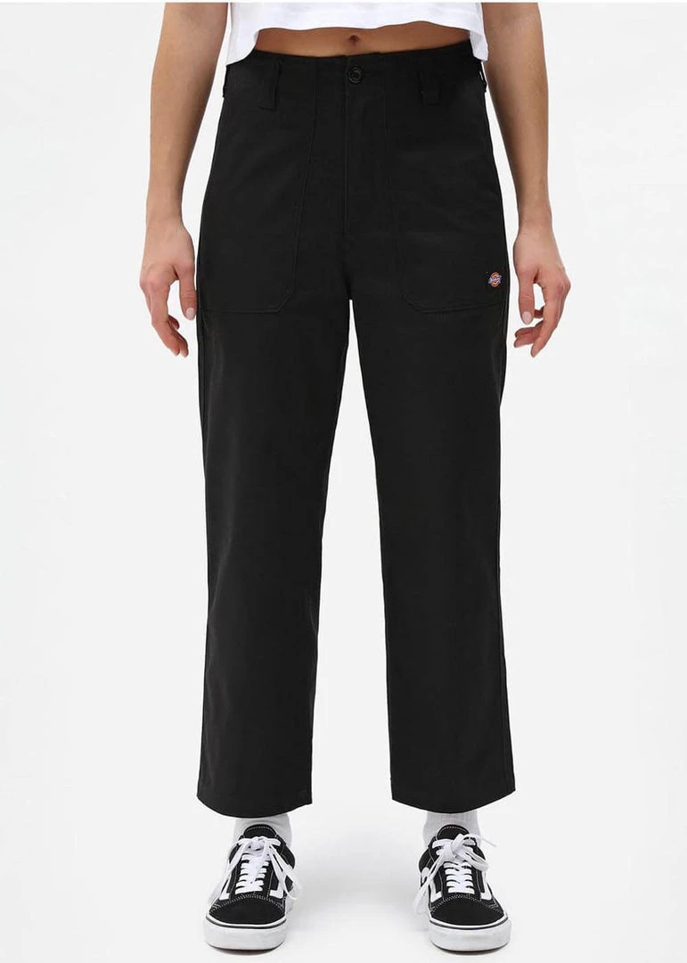 New In Dickies Womens Chokio Herringbone Trousers Black