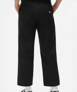 New In Dickies Womens Chokio Herringbone Trousers Black