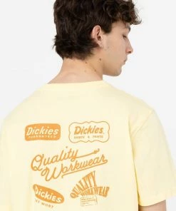New In Dickies Mens Fircrest T-Shirt Pale Banana Yellow