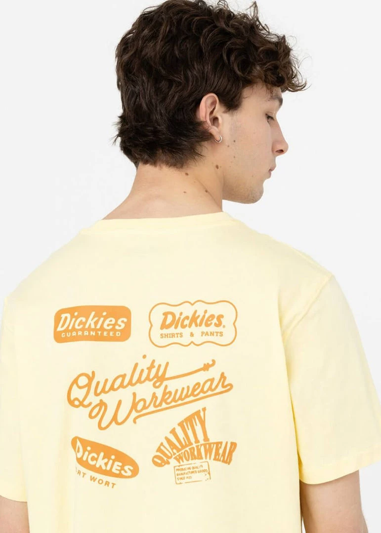 New In Dickies Mens Fircrest T-Shirt Pale Banana Yellow