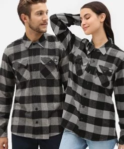 Dickies Mens Sacramento Flannel Shirt Grey