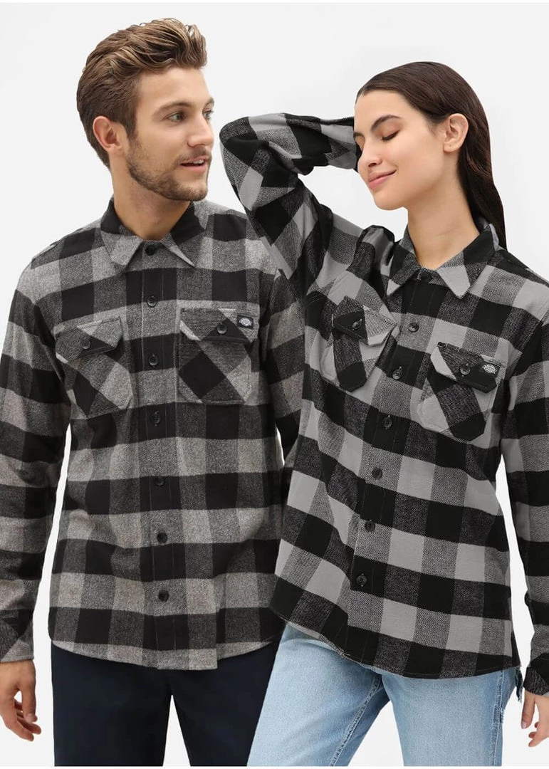 Dickies Mens Sacramento Flannel Shirt Grey