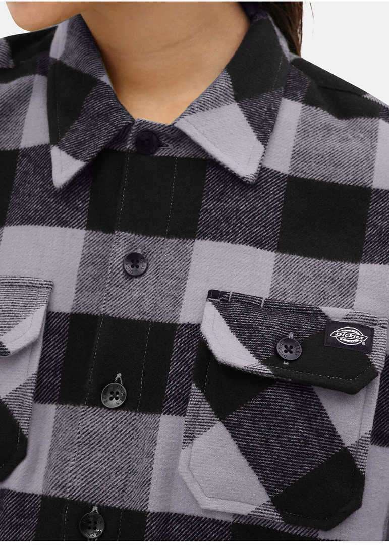 Dickies Mens Sacramento Flannel Shirt Grey