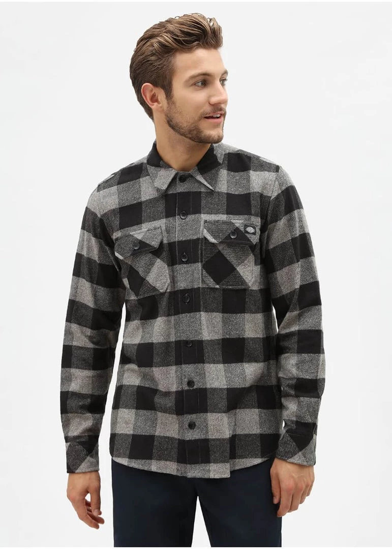 Dickies Mens Sacramento Flannel Shirt Grey