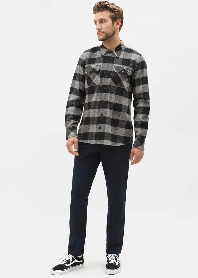 Dickies Mens Sacramento Flannel Shirt Grey