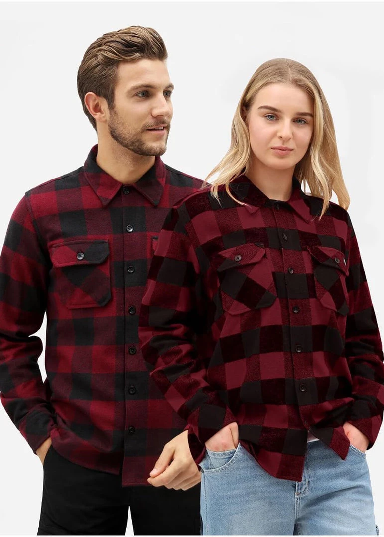 Dickies Mens Sacramento Flannel Shirt Maroon New In