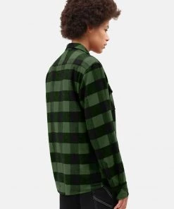 New In Dickies Mens Sacramento Flannel Shirt Pine Green