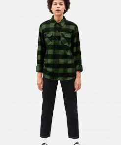New In Dickies Mens Sacramento Flannel Shirt Pine Green